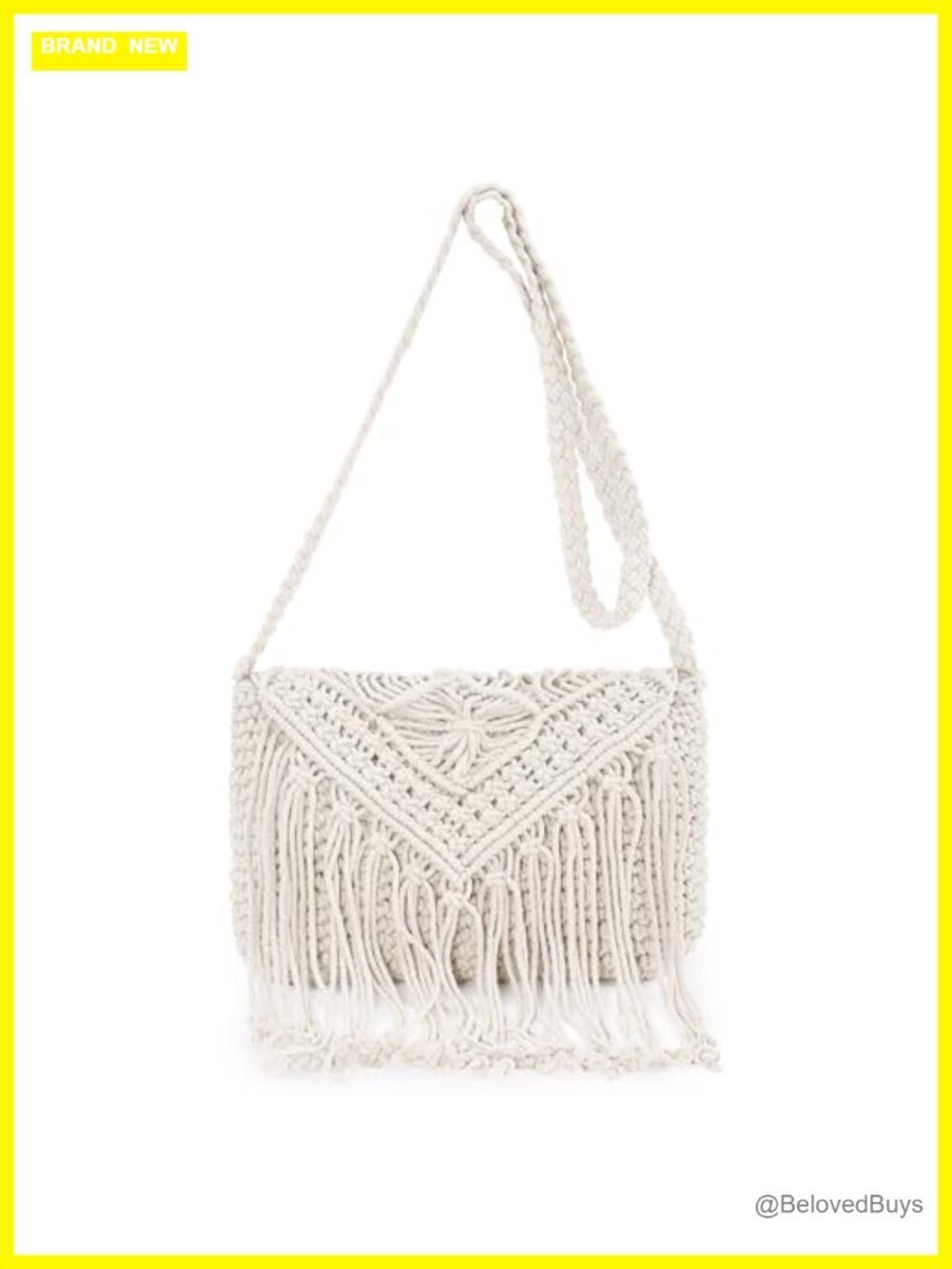 Crochet Crossbody Bag Woven Boho Purse with Tassels Summer Beach Vacation Small